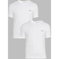Emporio Armani Bodywear Emporio Armani Bodywear 2 Pack Eva Logo Stretch Cotton Crew Neck T-Shirts - White