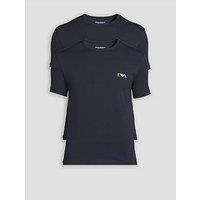 Emporio Armani Bodywear 2 Pack Stretch Cotton Crew Neck T-Shirts - Navy
