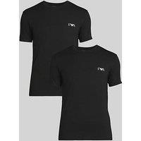Emporio Armani Bodywear 2 Pack Stretch Cotton Crew Neck T-Shirts - Black