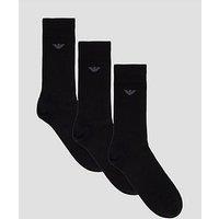 Emporio Armani Bodywear 3 Pack Crew Socks - Black