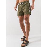 Emporio Armani Bodywear Embroidered Logo Swimshort - Khaki