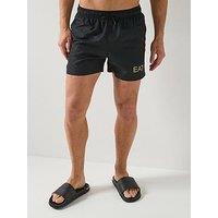 Ea7 Emporio Armani Extended Logo Swimshorts - Black