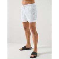 Ea7 Emporio Armani Oversized Logo Swimshorts - White