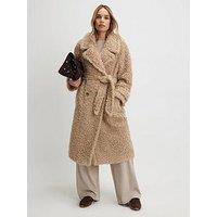 River Island Borg Teddy Coat - Beige
