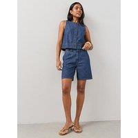 The Very Collection Denim Linen Co-Ord Shorts - Dark Wash