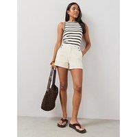 The Very Collection Denim Button Shorts - Off White