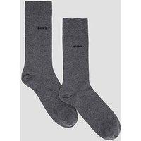 Boss 2 Pack Small Logo Cotton Crew Socks - Grey