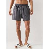 Hugo Tonal Debossed Logo Swim Shorts - Dark Grey