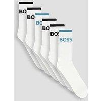 Boss 6 Pack Crew Sports Socks - White
