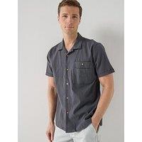 Barbour Riddell Crepe Open Collar Relaxed Short Sleeve Shirt - Grey