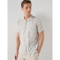 Barbour Newmill Swirl Printed Relaxed Fit Short Sleeve Shirt - Off White