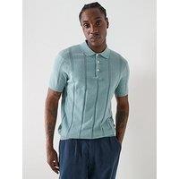 Barbour Wellburn Knitted Polo Shirt - Light Blue