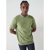 Barbour Muston Linen Blend Knitted Polo Shirt - Green
