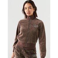 Guess Jeans Rhinestone Hoodie - Brown