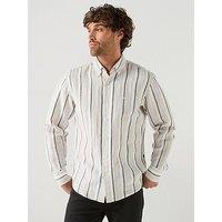 Boss Ricoplus Relaxed Fit Pastel Stripe Shirt - Light Grey