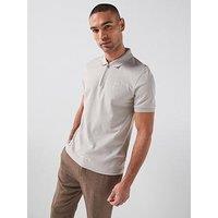 Boss Quarter Zip Polo Shirt - Light Grey