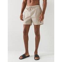 Boss Jacques Jacquard Monogram Swim Shorts - Light Beige