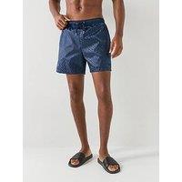 Boss Jacques Jacquard Monogram Swim Shorts - Navy