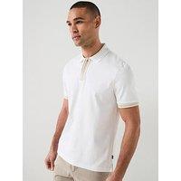 Boss H-Parlay 238 Contrast Detail Cotton Polo Shirt - White