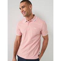 Boss Parlay 190 Regular Fit Pipe Trim Pique Polo Shirt - Pink