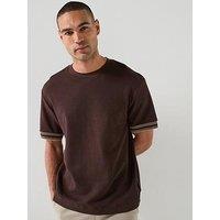 Boss C-Tigerman 47 Sleeve Trim Textured T-Shirt - Brown
