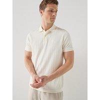 Barbour Harwell Tailored Fit Textured Polo Shirt - White