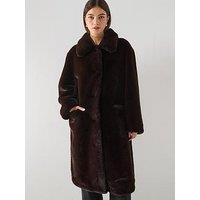 Allsaints Sora Faux Fur Coat - Brown