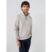 Boss Zetrust 1/4 Zip Sweat - Light Grey
