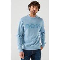 Boss Webasic Logo Crew Sweatshirt - Light Blue