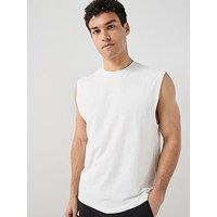 Boss Relaxed Fit Logo Vest - Off White