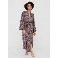 Lily & Lionel Corina Kimono Style Forest Floral Print Robe In - Multi