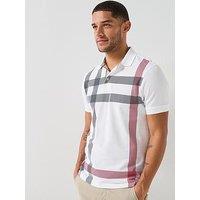 Barbour Blaine Tartan Tailored Fit Polo Shirt - White