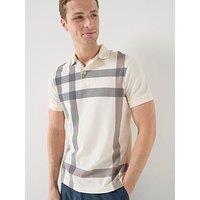 Barbour Blaine Tartan Tailored Fit Polo Shirt - Beige