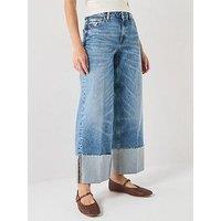 Guess Wide Leg Cuffed Jeans