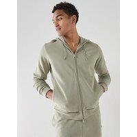 Emporio Armani Bodywear Terry Modal Zip Through Loungewear Hoodie - Light Green