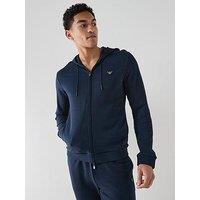 Emporio Armani Bodywear Emporio Armani Bodywear Terry Modal Zip Through Loungewear Hoodie - Dark Blue