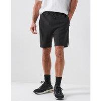 Boss Side Stripe Jersey Shorts - Black