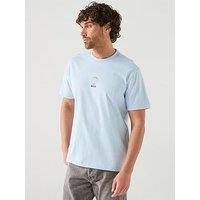 Boss Graphic Relaxed Fit Back Print T-Shirt - Light Blue