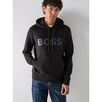 Boss Soody Tonal Logo Regular Fit Hoodie - Black
