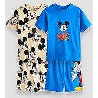 Mickey Mouse 2 Pack Shortie Pyjamas - Multi