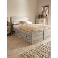 The Very Collection Harlem Storage Bed With Mattress Options (Buy & Save!) - Grey Oak - Fsc Certified - Bed Frame With Memory Mattress