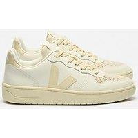Veja Mens V-10 Prime Leather Trainers - Cream