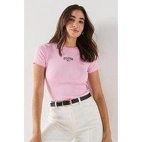 Guess Short Sleeve Slim Tee - Pink