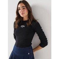 Guess Long Sleeve Slim Tee - Black