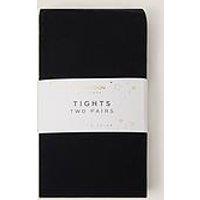 Monsoon Girls 2 Pack 40 Denier Tights - Black