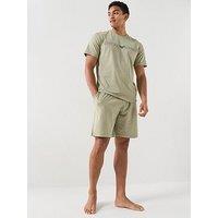 Emporio Armani Bodywear Megalogo Shortie Pyjama Set - Light Green