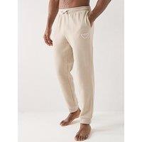 Emporio Armani Bodywear Eagle Patch Cuffed Loungewear Pants - Beige