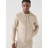Emporio Armani Bodywear Eagle Patch Zip Through Loungewear Hoodie - Beige