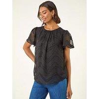Roman Jacquard Zig Zag Top