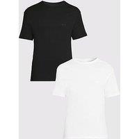 Boss 2 Pack Slim Fit Ribbed T-Shirts - Black/White